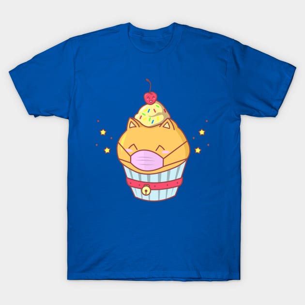 Cat Cake Mask T-Shirt by AnishaCreations